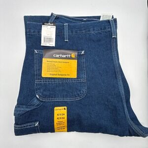 Carhartt B113 Darkstone DST Denim Loose Fit Tapered Leg Mens Jeans 42X34 NWT NOS
